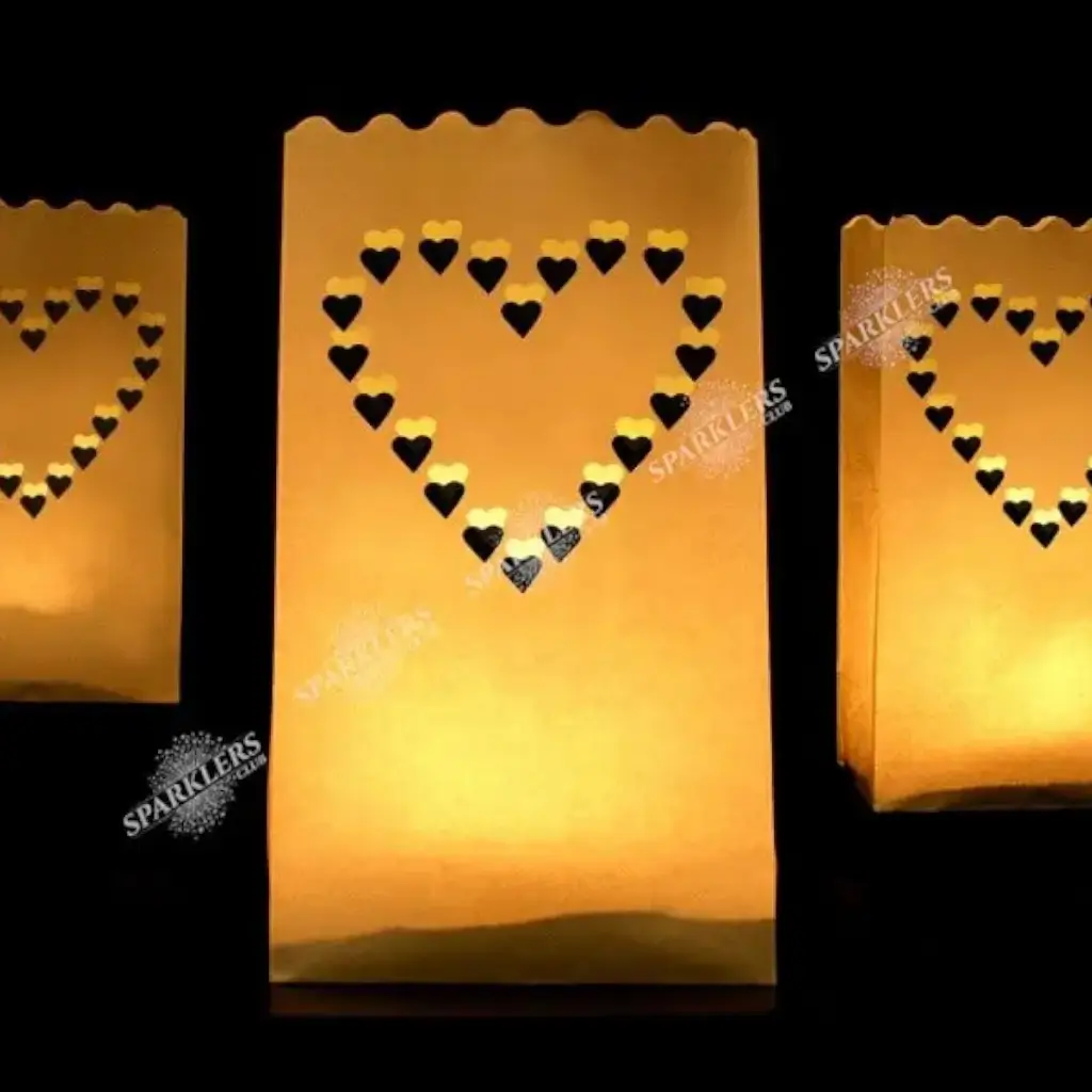 Lanterna di candela da matrimonio con cuori x10