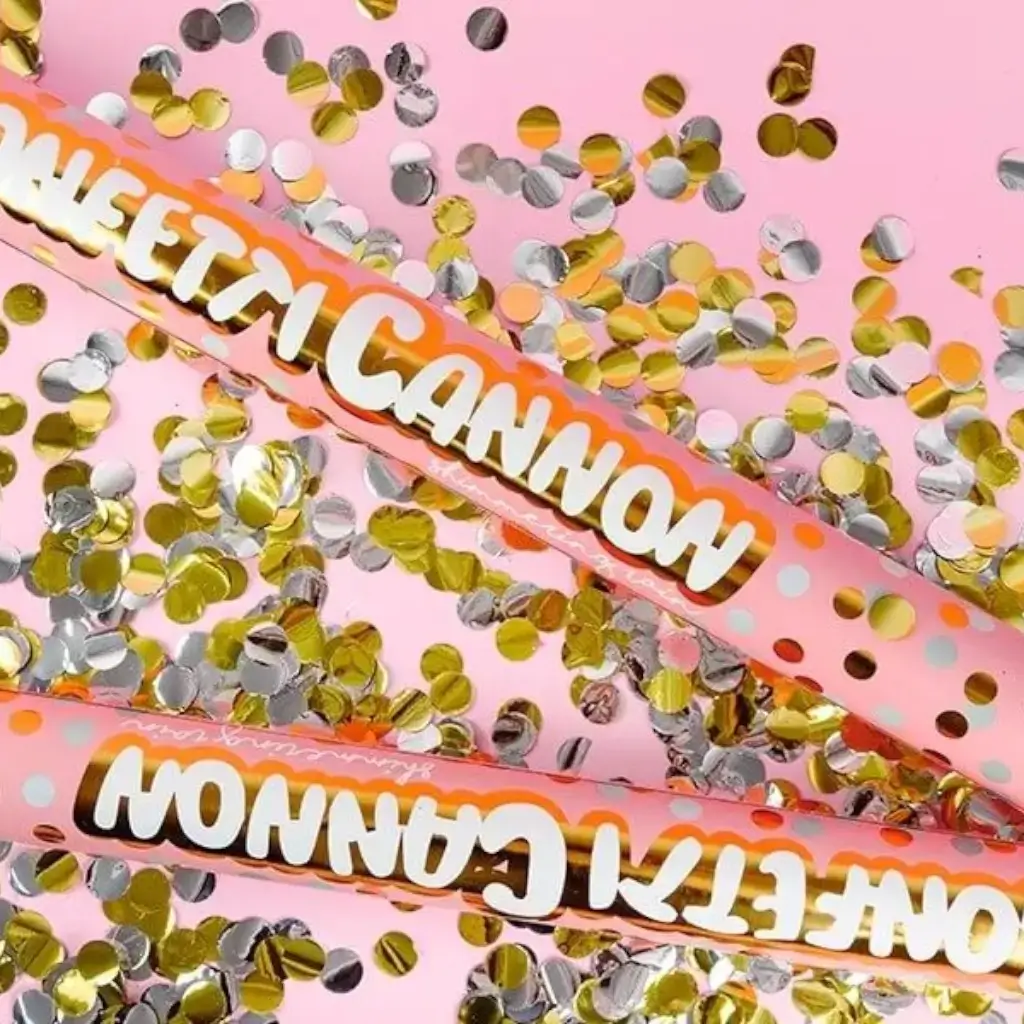 Cannoni Coriandoli 40cm rotondi Oro