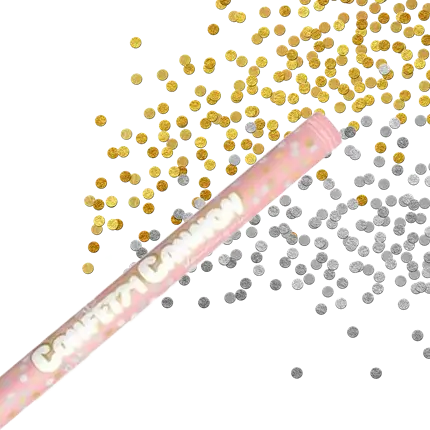 Cannoni Coriandoli 80CM tondi Oro