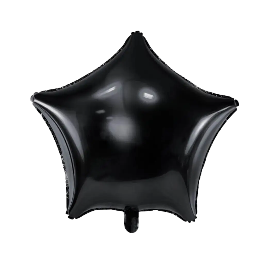 Metal Star Balloon Nero 48cm