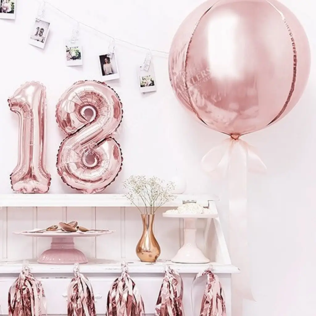 Palloncino rotondo in oro rosa metallizzato 40cm