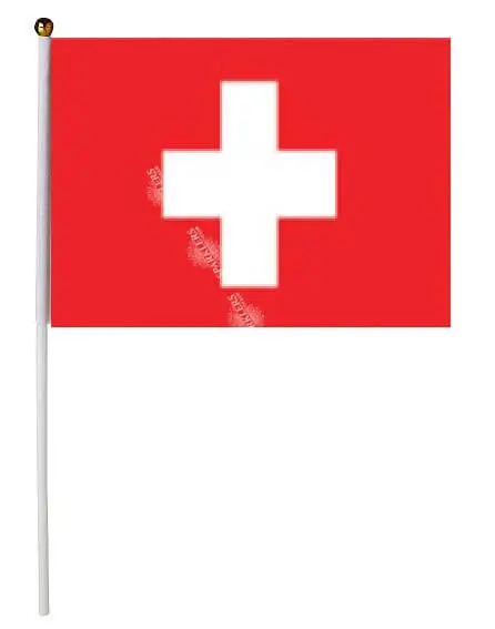 Lotto di 12 bandiere svizzere 14x21cm