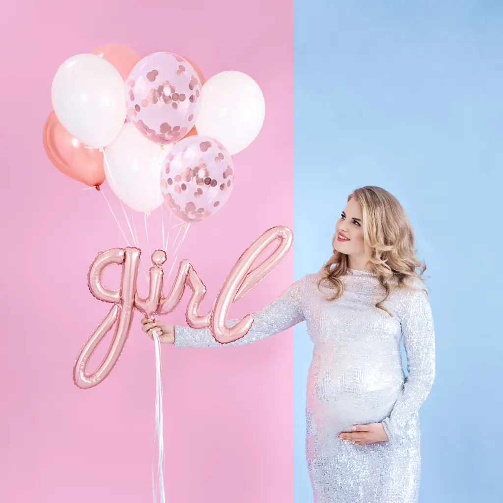Confezione da 100 Palloncini Oro Rosa Metallici