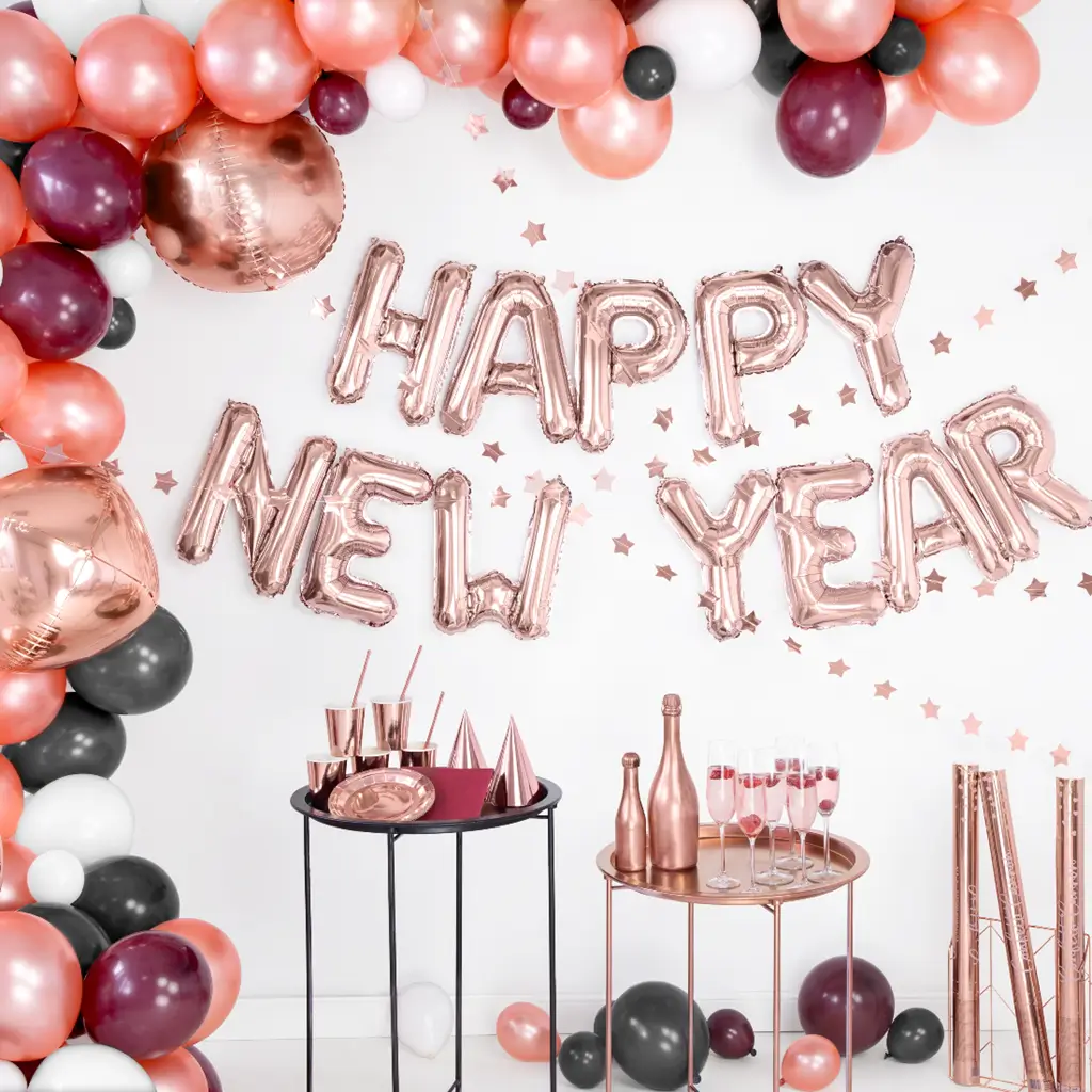 Confezione da 100 Palloncini Oro Rosa Metallici