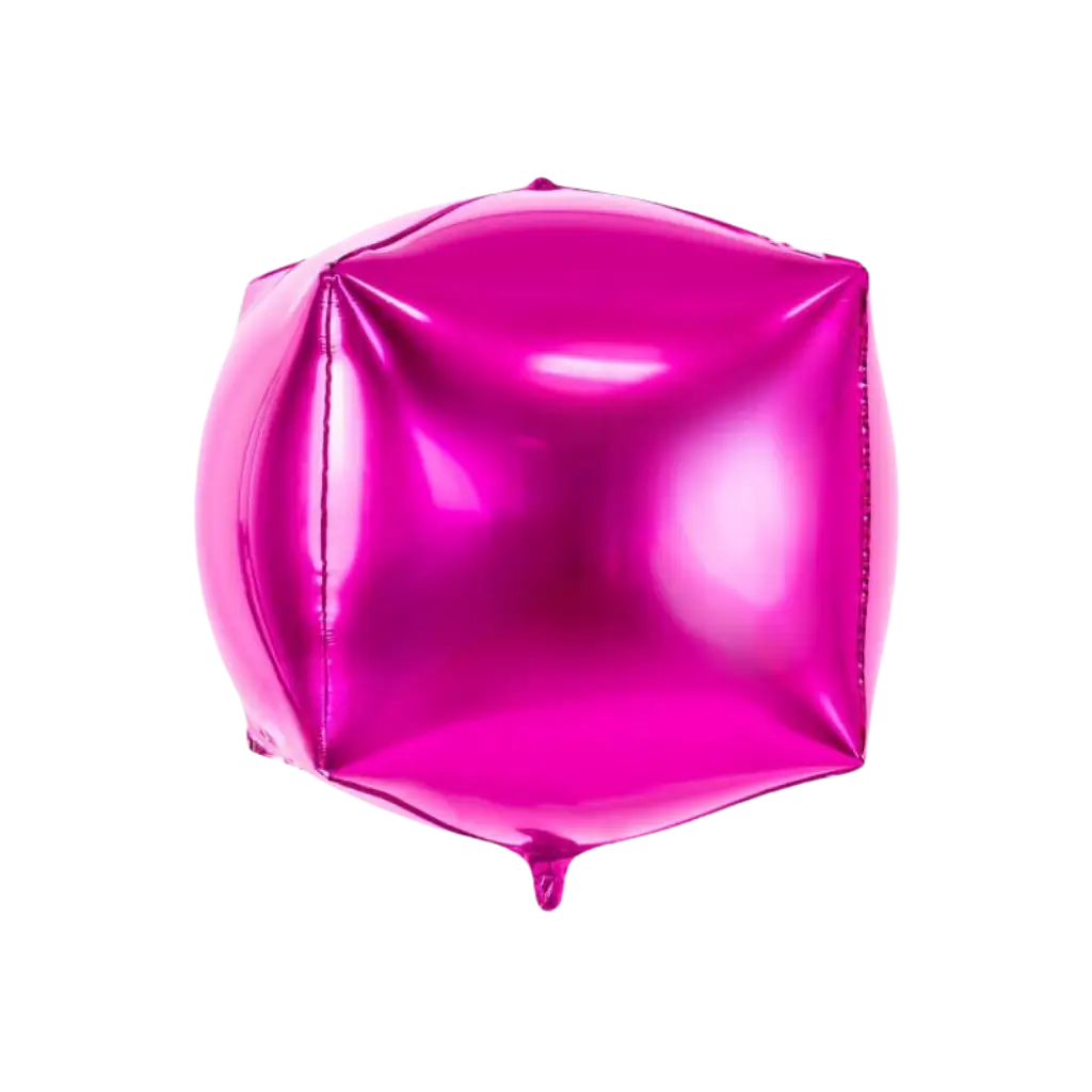 Palloncino a cubo in metallo rosa scuro