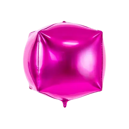 Palloncino a cubo in metallo rosa scuro