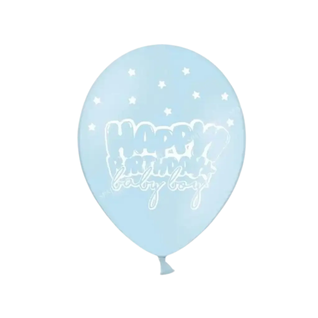 Confezione da 10 palloncini blu "HAPPY BIRTHDAY BABY BOY" "HAPPY BIRTHDAY BABY BOY