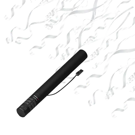 Pistola elettrica coriandoli Streamer bianco 50 cm