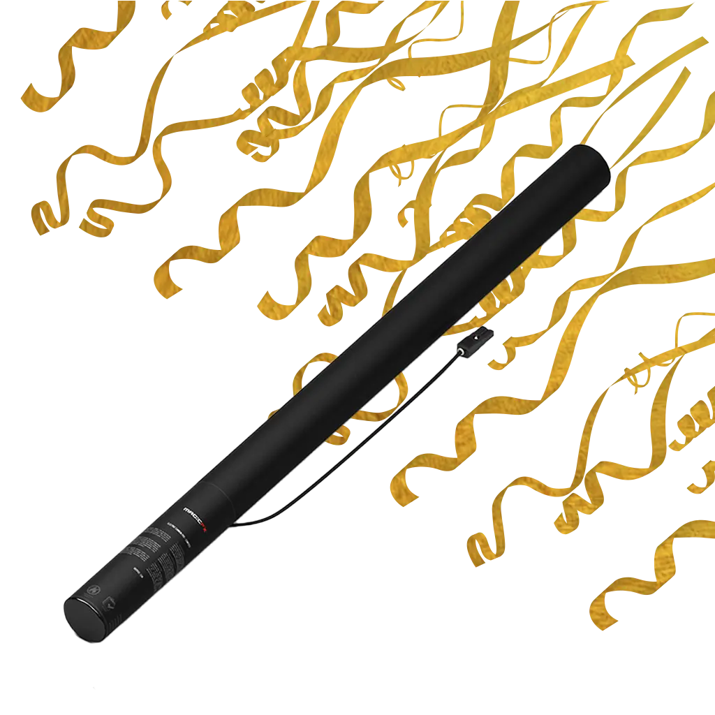Pistola elettrica coriandoli Streamer Gold Metallic 80 cm