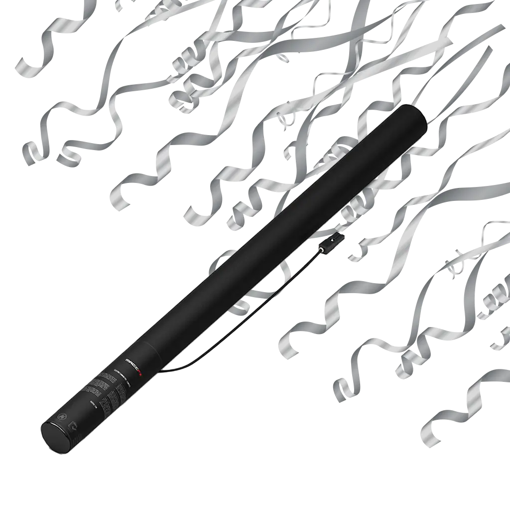 Pistola elettrica coriandoli Streamer Silver Metallic 80cm