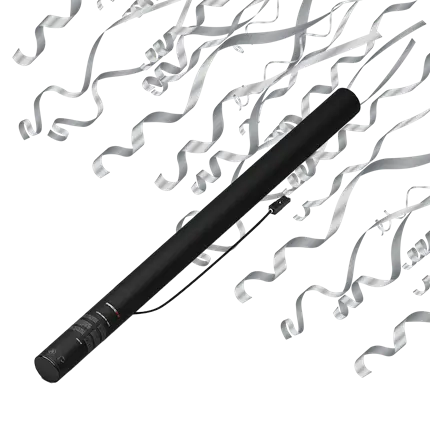 Pistola elettrica coriandoli Streamer Silver Metallic 80cm