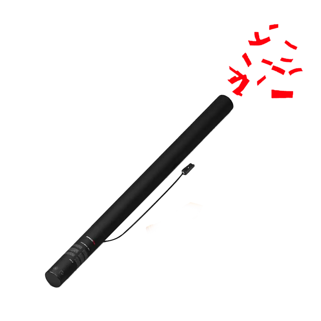 Pistola elettrica rossa coriandoli 80 cm