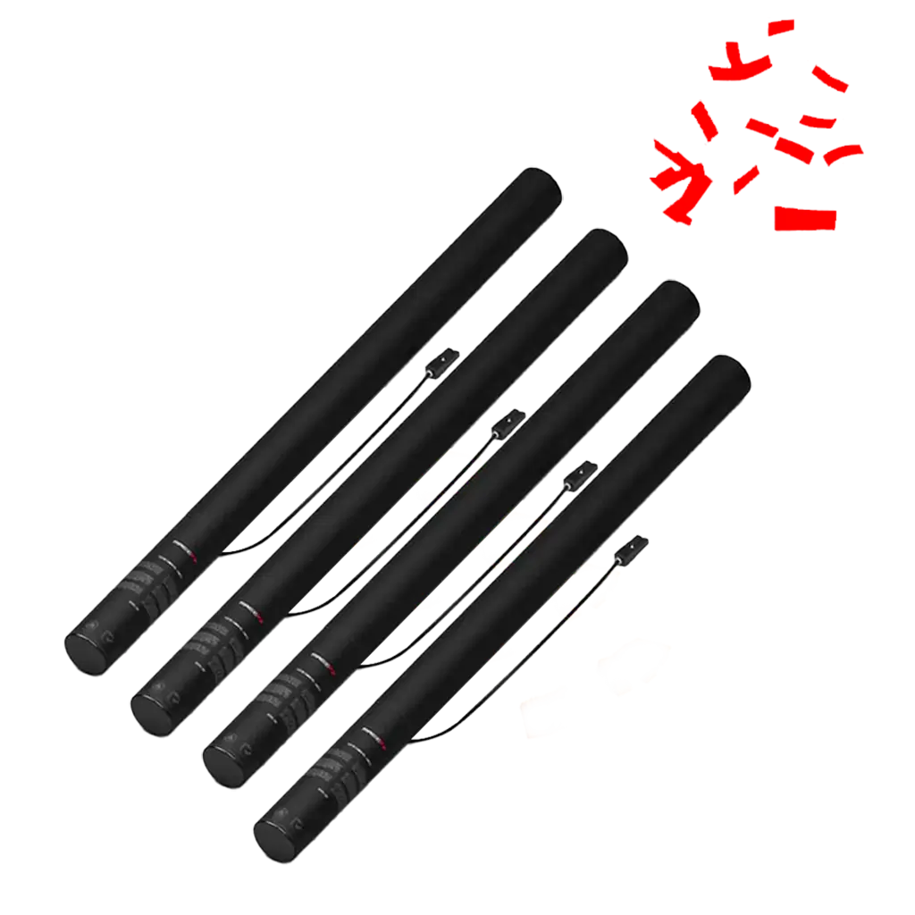 Pistola elettrica rossa coriandoli 80 cm