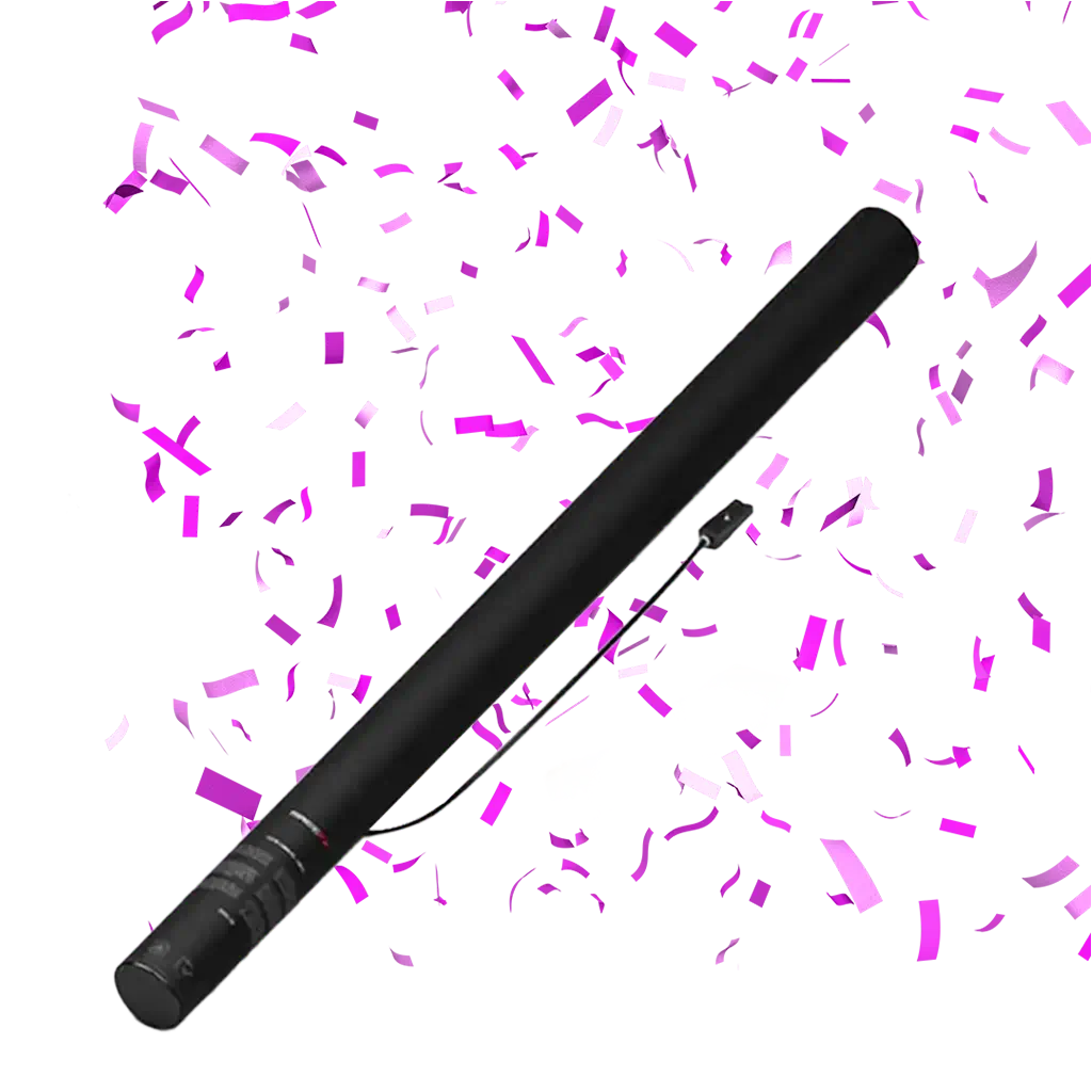 Cannone coriandoli elettrici rosa 80 cm