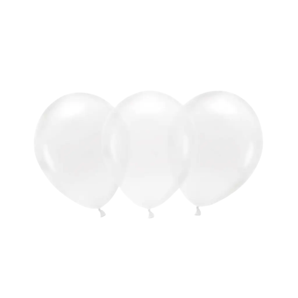 Lotto di 100 palloncini biodegradabili trasparenti