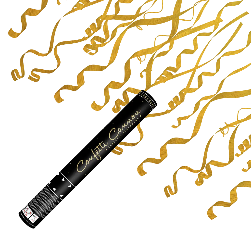 Cannoni Coriandoli 40cm Streamer Gold