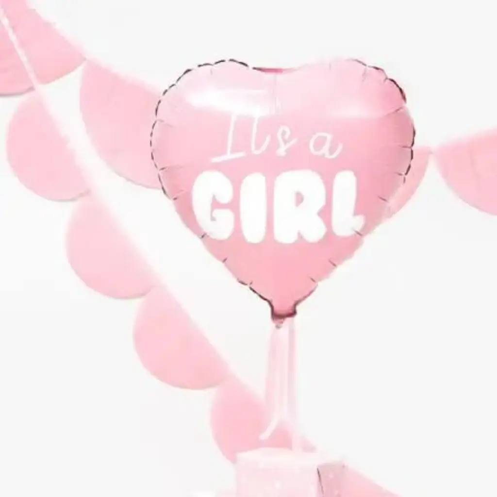 Palloncino a cuore rosa "It's a Girl" 45cm