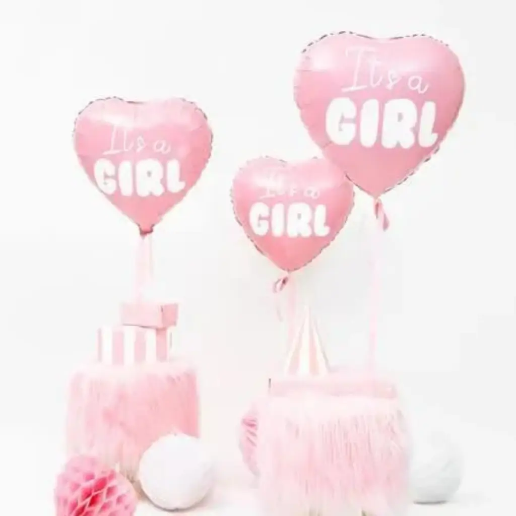 Palloncino a cuore rosa "It's a Girl" 45cm