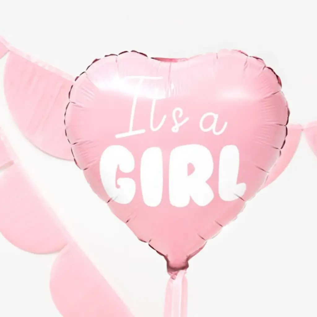 Palloncino a cuore rosa "It's a Girl" 45cm