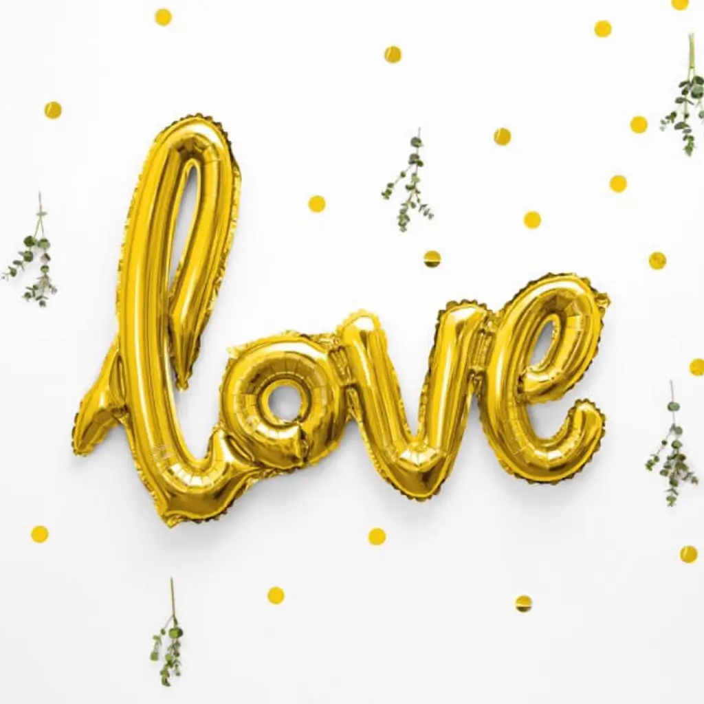 Palloncino in metallo Love Gold 73x59cm