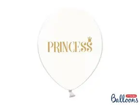 Confezione da 10 palloncini bianchi con scritta PRINCESSO