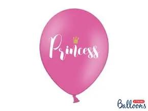 Confezione da 10 palloncini fucsia rosa con scritta PRINCESSO