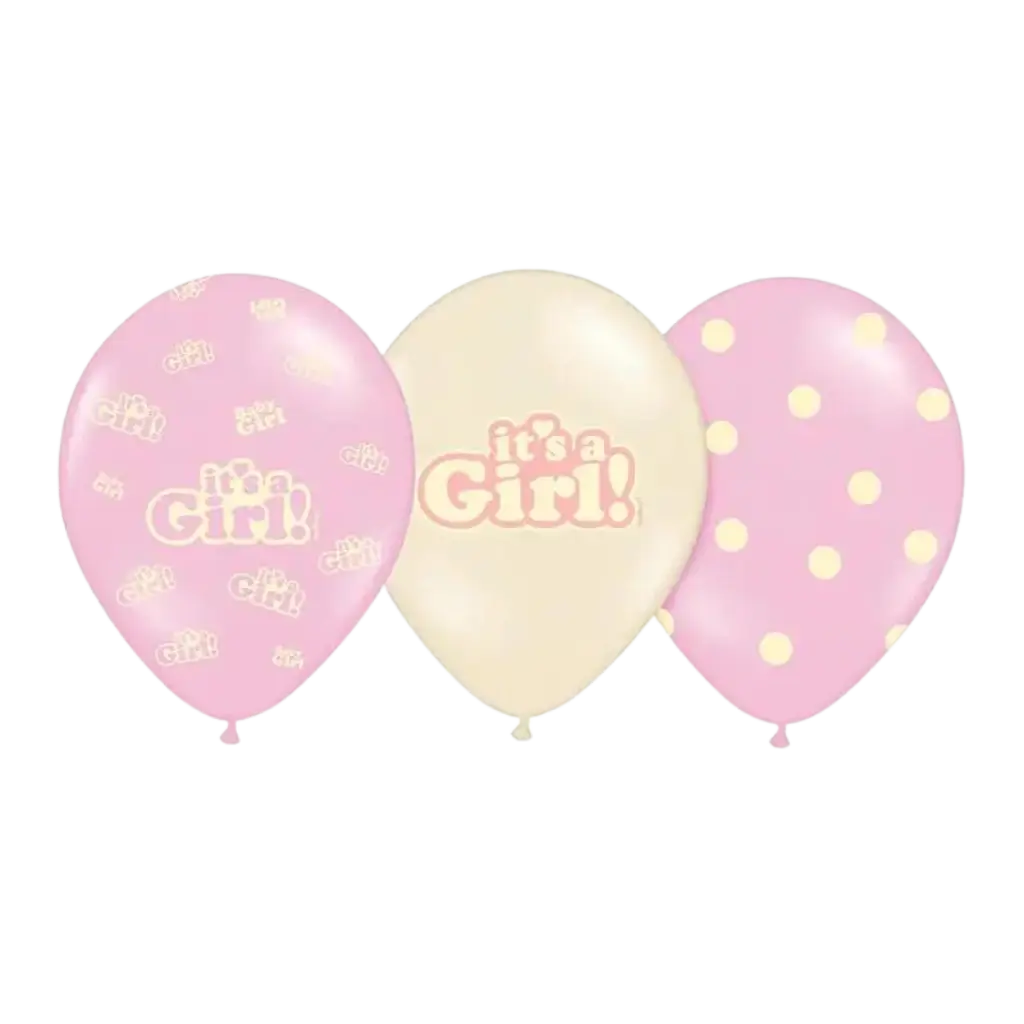 Confezione da 6 palloncini misti "It's a Girl" Mix