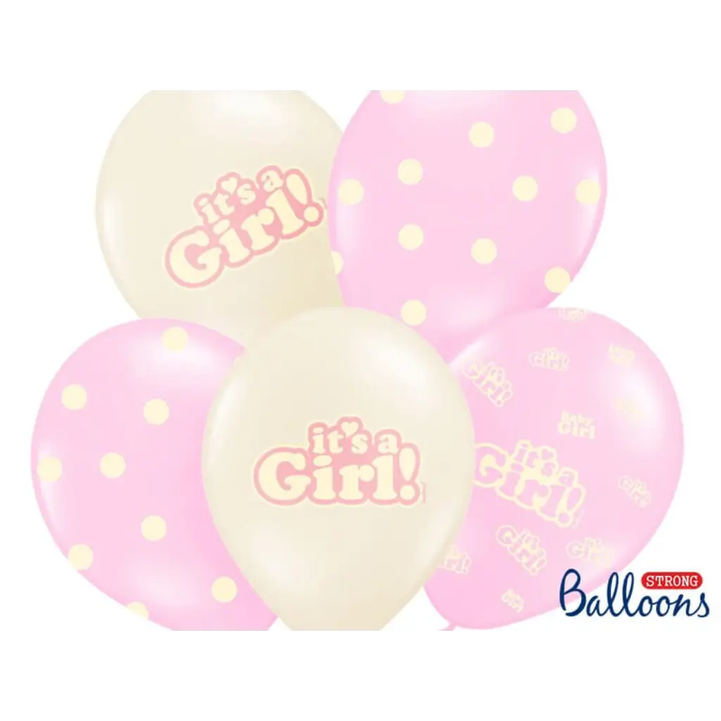Confezione da 6 palloncini misti "It's a Girl" Mix