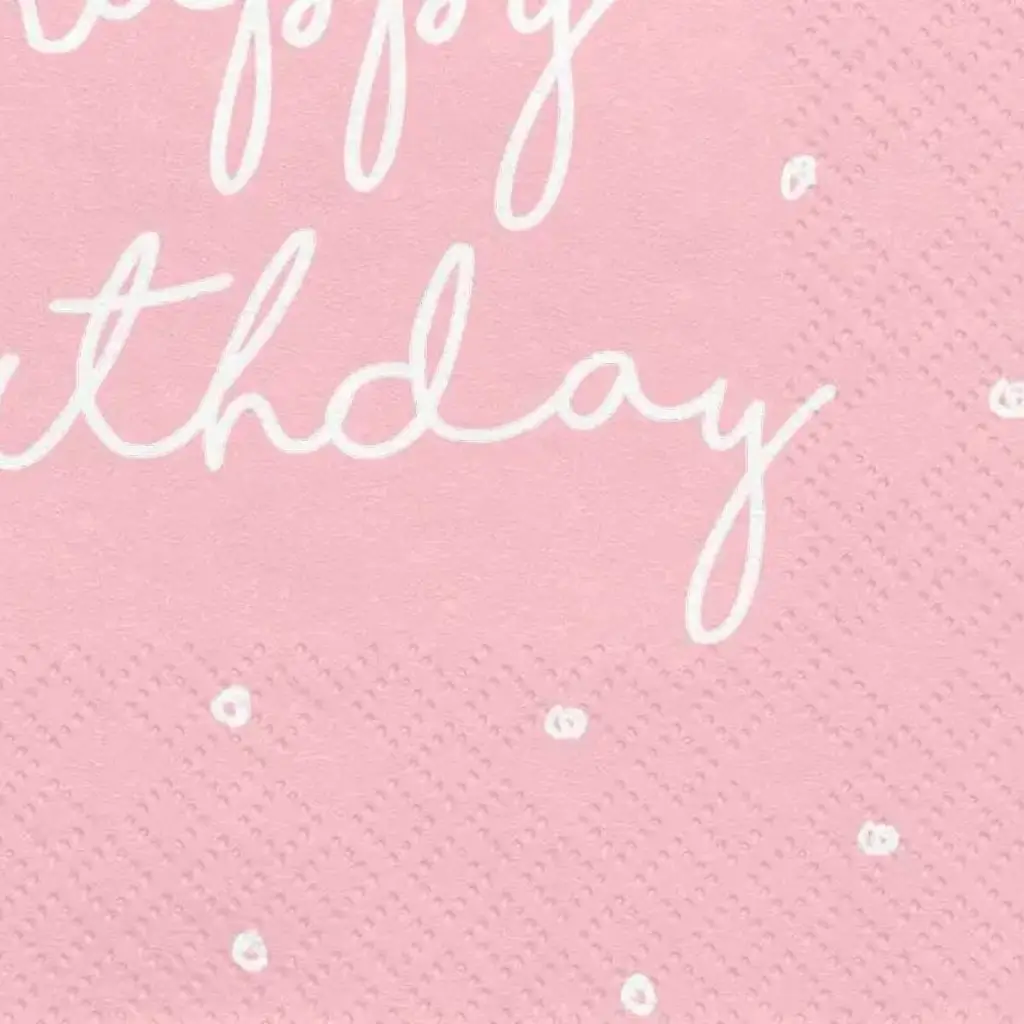 Confezione da 20 tovaglioli di carta Buon Compleanno rose