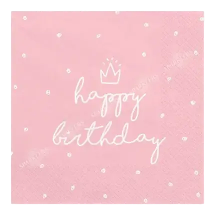 Confezione da 20 tovaglioli di carta Buon Compleanno rose