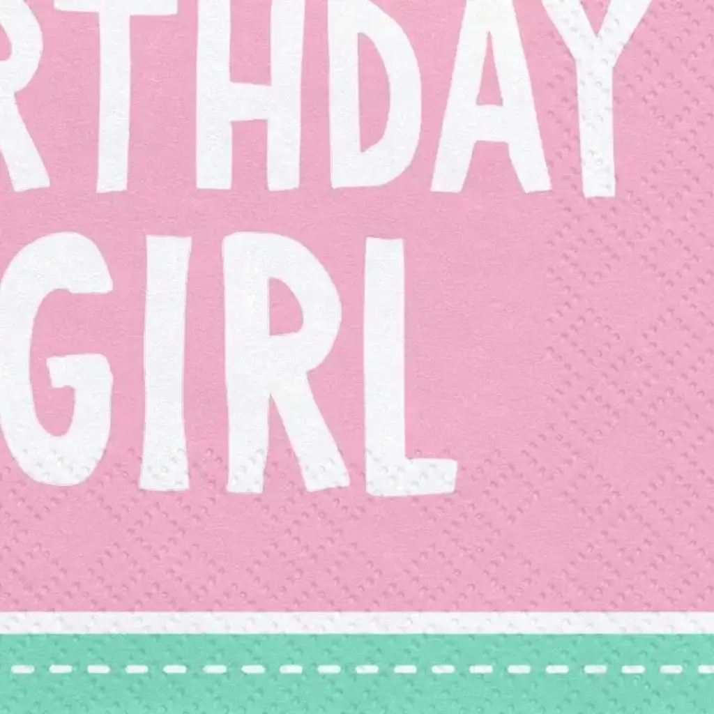 Confezione da 20 tovaglioli di carta rosa 1° compleanno ragazza