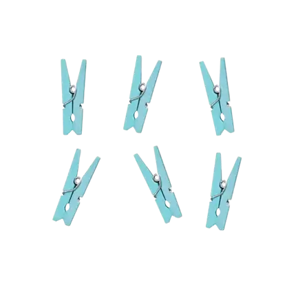 Confezione da 20 perni di legno blu cielo