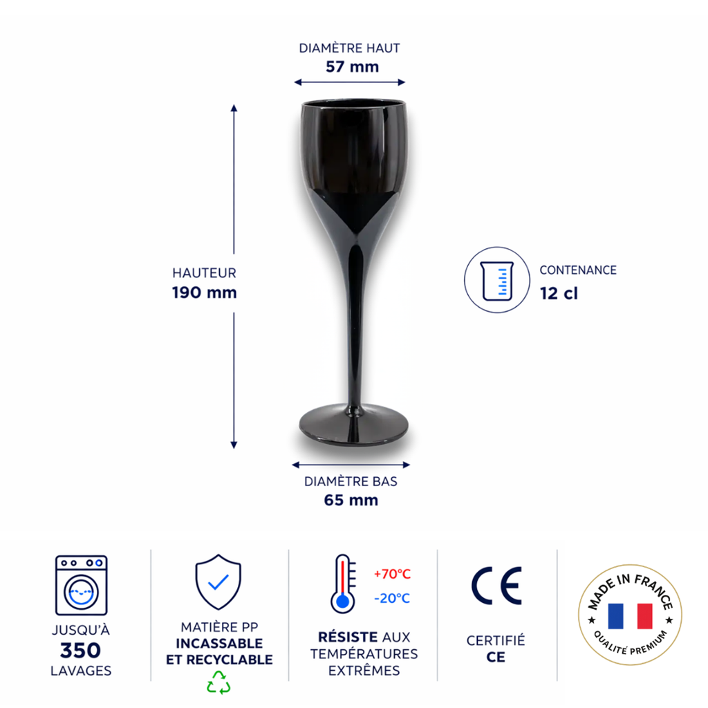 Flute di Champagne nero 12cl