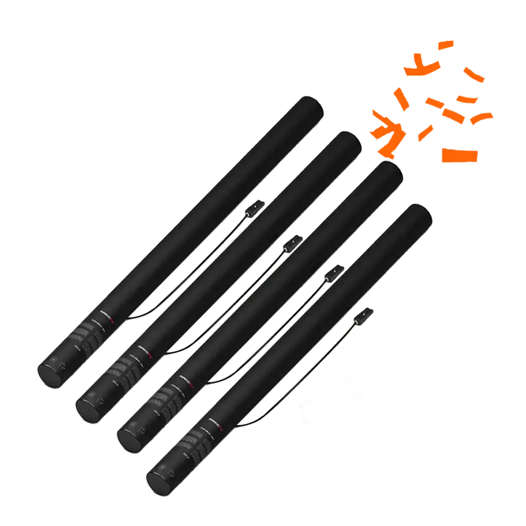 Pistola elettrica arancione coriandoli 80 cm