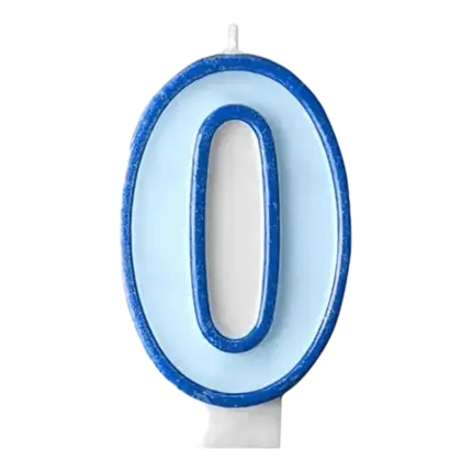 Candela numero 0 blu