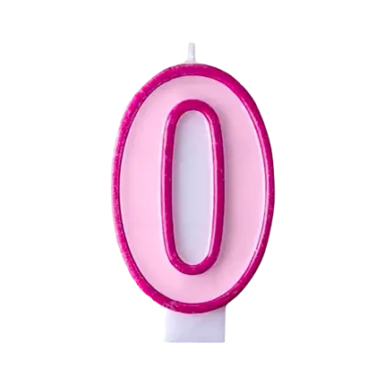 Anniversario Candela numero 0 rosa
