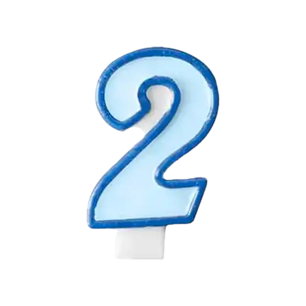 Anniversario Candela numero 2 blu