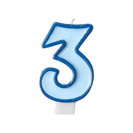 Anniversario Candela numero 3 blu