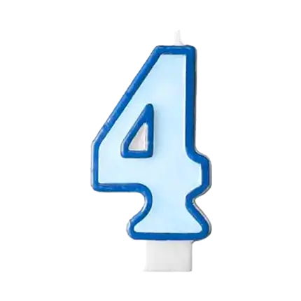 Anniversario Candela numero 4 blu