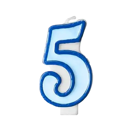 Anniversario Candela numero 5 blu