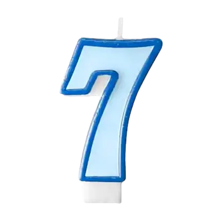 Anniversario Candela numero 7 blu
