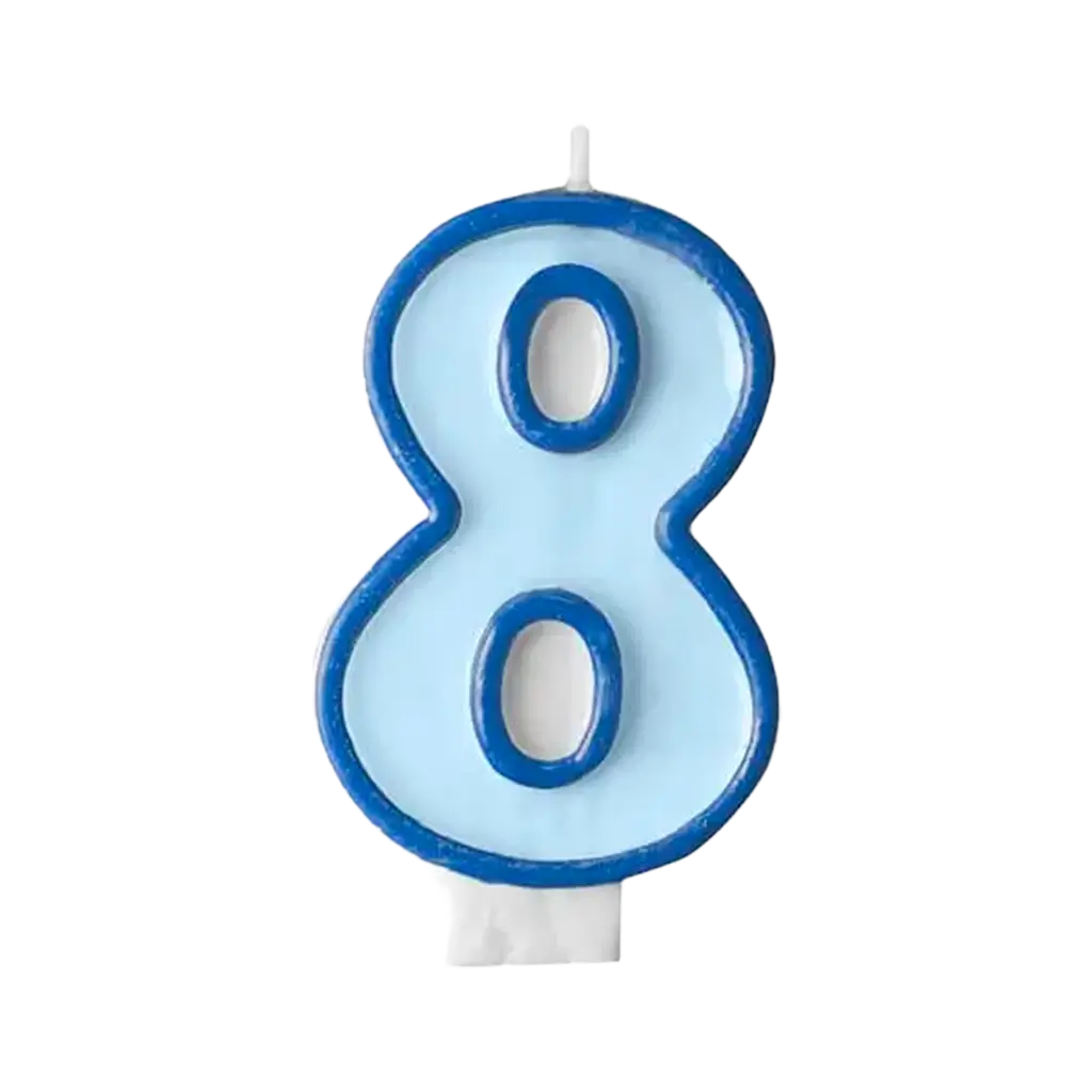 Anniversario Candela numero 8 blu