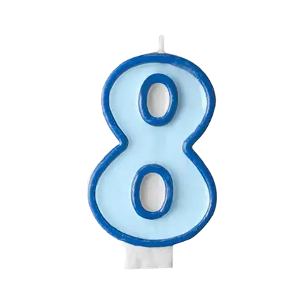 Anniversario Candela numero 8 blu