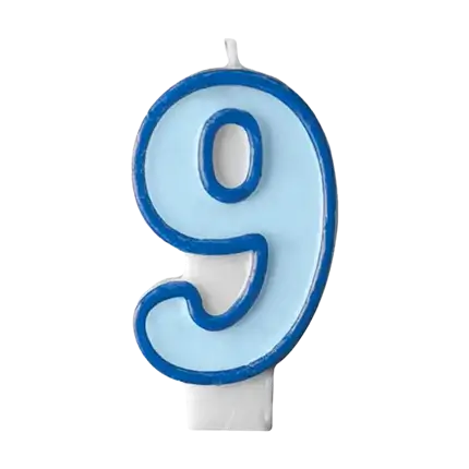 Anniversario Candela numero 9 blu