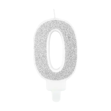 Candela di compleanno numero 0 argento