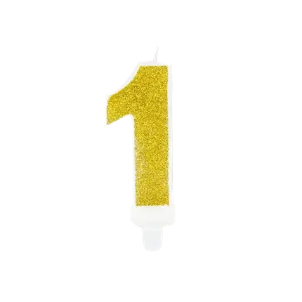 Candela anniversario numero 1 oro