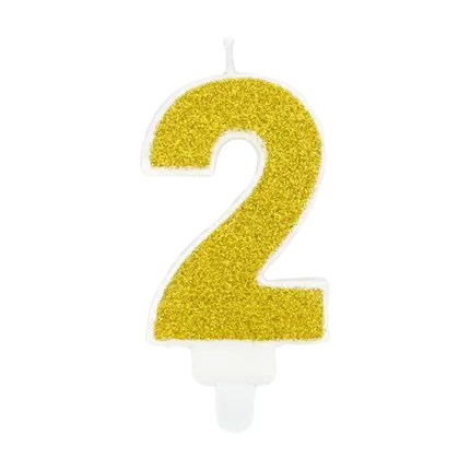 Candela anniversario numero 2 oro