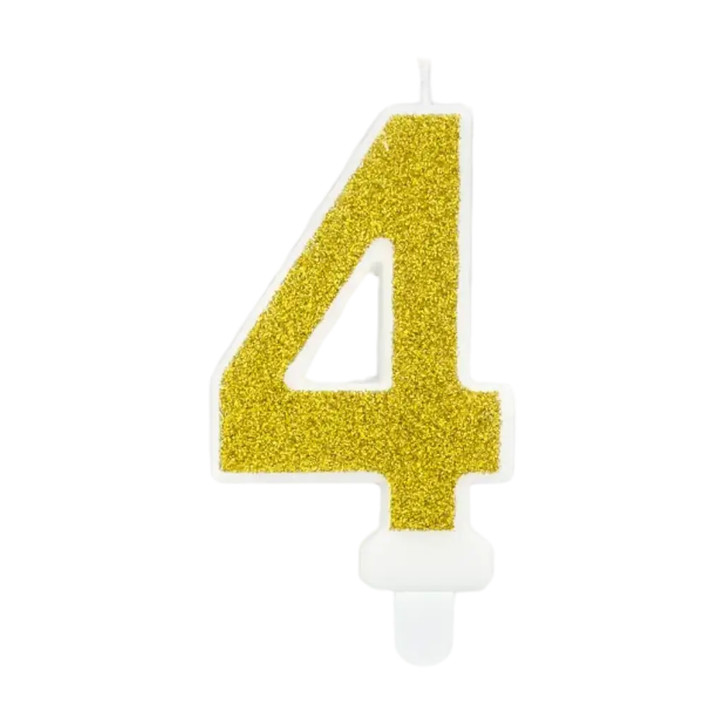 Candela anniversario numero 4 oro