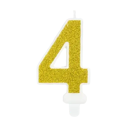 Candela anniversario numero 4 oro