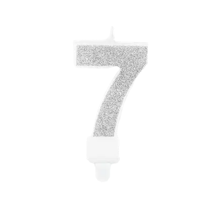 Candela di compleanno numero 7 argento